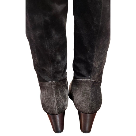 SAN FREDIANO Brown Suede Leather Knee High Heeled Boots US 7 Made In Italy - Picture 9 of 15